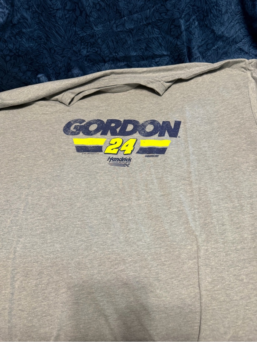 Nascar Gordon 24 Short Sleeve Tee - Gray with Yellow and Navy